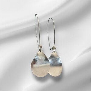 Sterling Teardrop Dangle Earrings - Silver